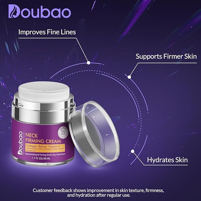 Neck Firming Cream, Wrinkle Cream for Women, Retinol Moisturizer with Collagen and Hyaluronic Acid for Neck, Face and Décolleté, 1.76 fl oz-BrightBean Baby