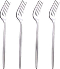U-QE 180Pcs Silver Plastic Forks, Disposable Heavy Duty Plastic Forks, Heavyweight Silver Plastic Silverware, Plastic Flatware Perfect For Parties, Weddings and Other Daily Events