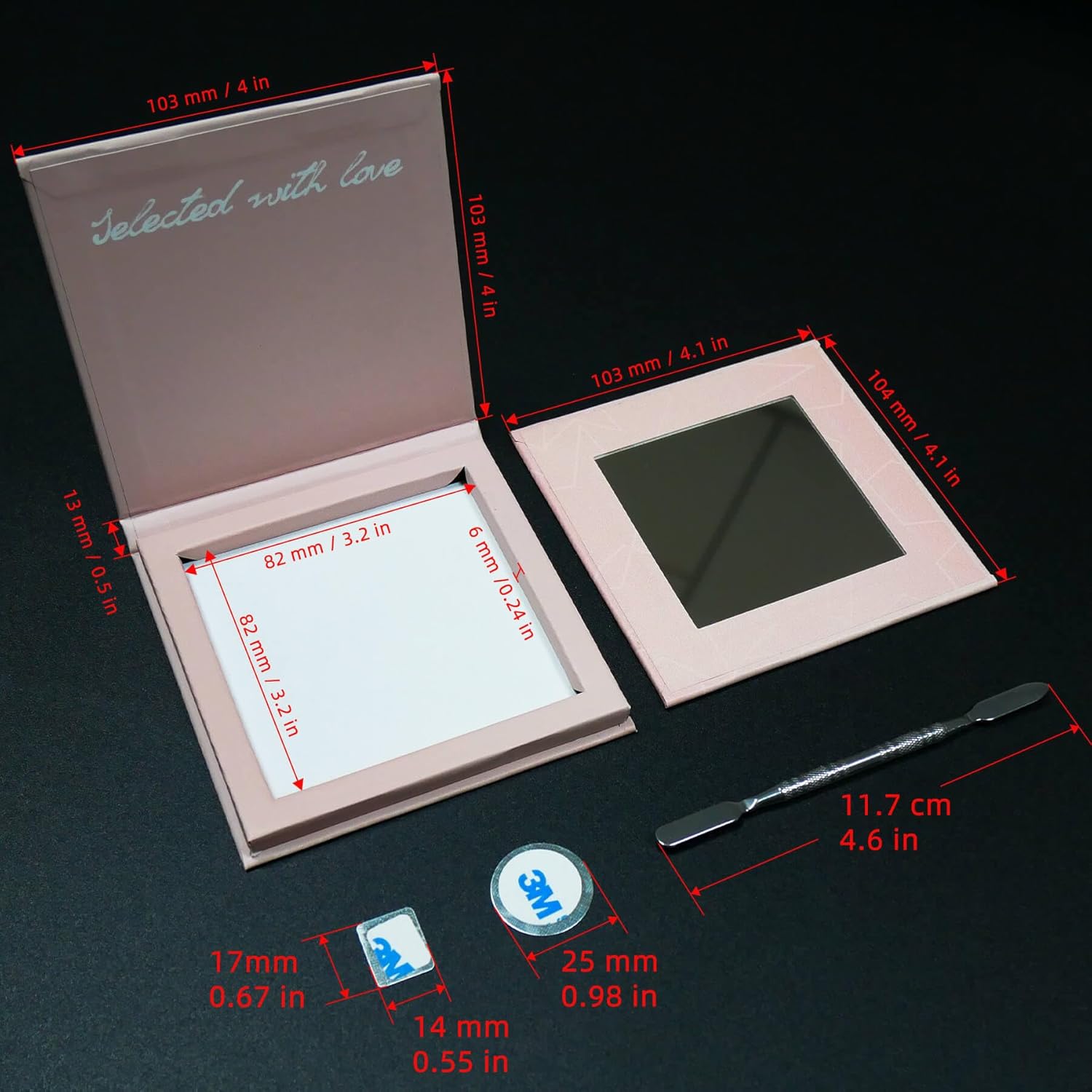 Small Empty Magnetic Makeup Palette with Mirror, Spatula, 20 Metal Stickers, Suitable for Eyeshadow Lipstick Blush Powder Highlighter and Contour (Black, Small)-BrightBean Baby