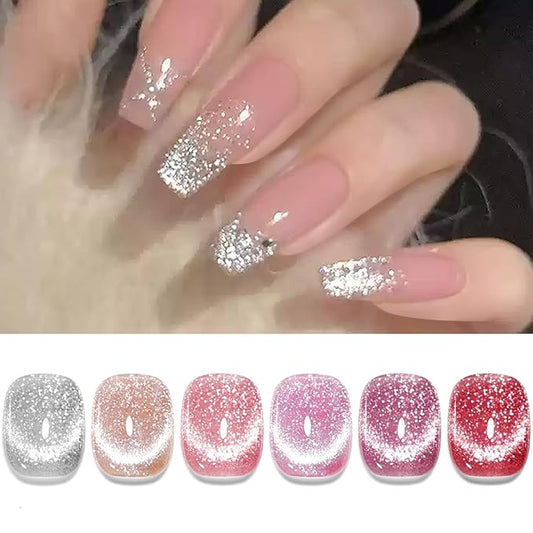 Born Pretty Magnetic Gel Polish Platinum Glitter Cat Magnetic Gel Nail Polish Silver Rose Gold Pink Red Purple Nail Salon DIY at Home-BrightBean Baby