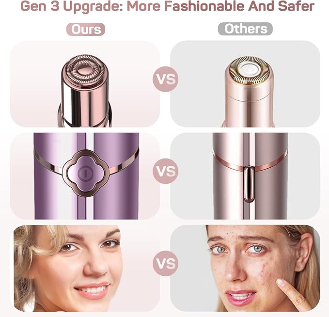 Facial Hair Removal for Women, Painless Electric Facial Hair Remover for Face, Chin，Upper Lip with USB Rechargeable-BrightBean Baby