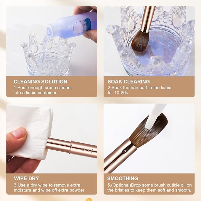 Acrylic Nail Brush Size 4,KEMEISI 100% Pure Kolinsky Nail Art Brushes Sturdy Handle Oval Shaped Acrylic Powder Nail Design Tools for Professional Manicure DIY Home Salon (Gold)-BrightBean Baby