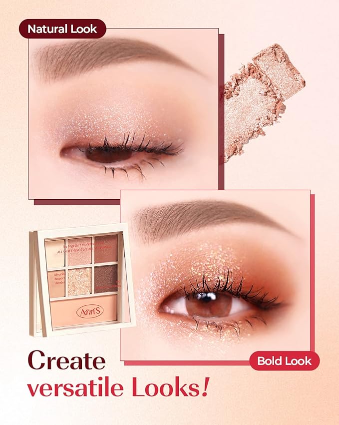 AMTS Off Sienna & Authentic Amber Eyeshadow Palettes Set, Valentine's gifts for teen girls, women | Matte Shimmer Metallic, Long Lasting-BrightBean Baby