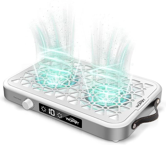 Professional Nail Dust Collector, 1600PA Portable, 10 Speeds, Disposable Filter Papers (30 Pcs), Matte White, Modern, Lightweight, Nail Vacuum for Home & Salon-White-BrightBean Baby