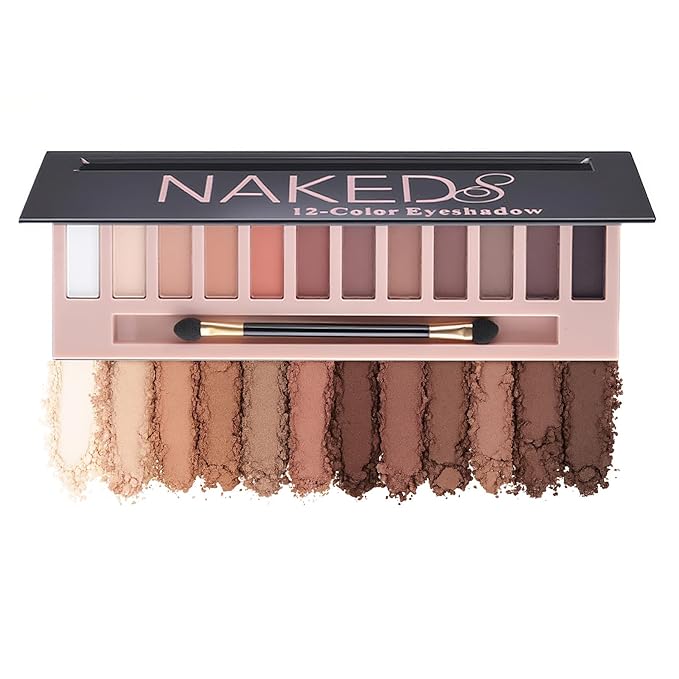 BestLand 12 Colors Makeup Nude Colors Eyeshadow Palette Natural Nude Matte Shimmer Glitter Pigment Eye Shadow Pallete Set Waterproof Smokey Professional Beauty Makeup Kit (Matte Color A)-BrightBean Baby