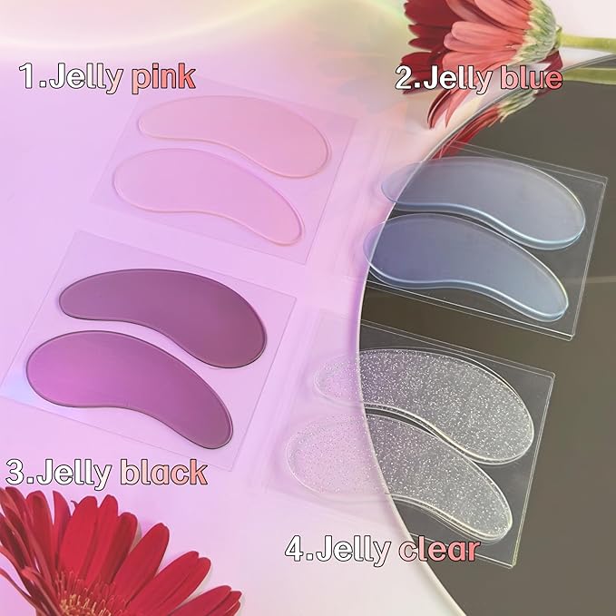 Under Eye Patches For Lash Lift Eyelash Extension Durable Gel Eye Pads Separate Upper & Lower Lashes Sticky Gel Eye Patch - Moon Shape Fit Eyelids Eyelash Mask Cover 4 Colors-BrightBean Baby