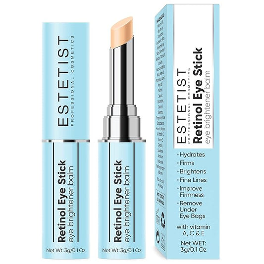 Retinol Eye Brightener Cream Stick, Vitamin C & E Enriched Under Eye Bags Care for Dark Circles, Puffiness & Anti-Aging, Hydrating Eye Balm for All Skin Types-BrightBean Baby