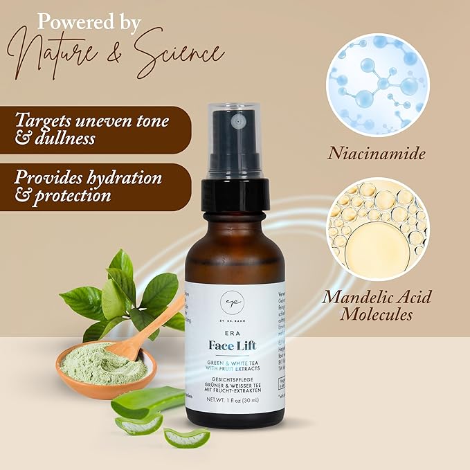 4 Oz Face Lift Mist - Hydrating Face Moisturizer with Green Tea & Niacinamide - Natural Skin Care Spray with Antioxidants, Amino Acids & Aloe for Brighter, Softer Complexion-BrightBean Baby