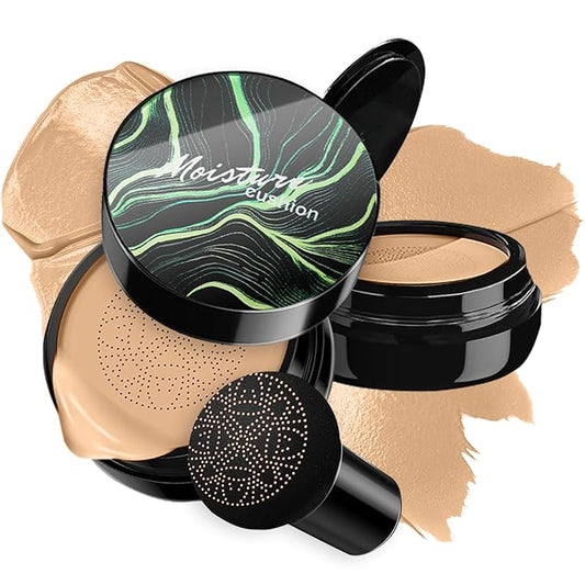 Mushroom Head Air Cushion CC Cream Foundation BB Cream Foundation Makeup Moisturizing CC Cream Liquid Foundation,Concealer Lasting Makeup Foundation Even Skin Tone Makeup Base Primer (#04 Nude)-BrightBean Baby