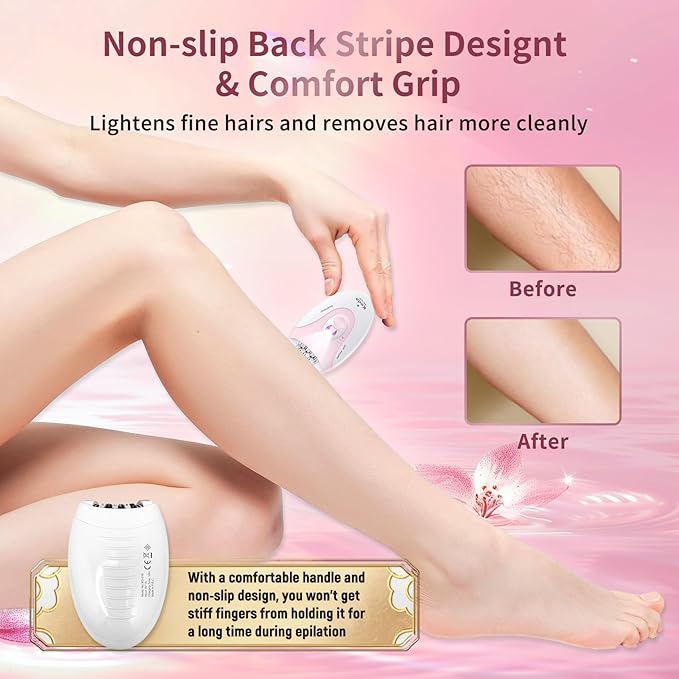 Smooth Glide Epilators Hair Removal for Women, 2 Speed Hair Removal Device with LED Light, Portable Rechargeable Face Epilator, Epilator for Women Face, Bikini, Arm, Legs, Armpits-BrightBean Baby