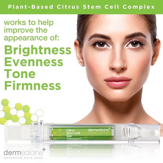 Citrus Stem Cell Gel for Face in Easy to Use targeted Syringe applicator | with Vitamin C, Retinol, Ceramides, Fruit Stem Cell Extract | May Help Hydrate, Firm and Brighten Skin | 0.4 oz / 12 g-BrightBean Baby