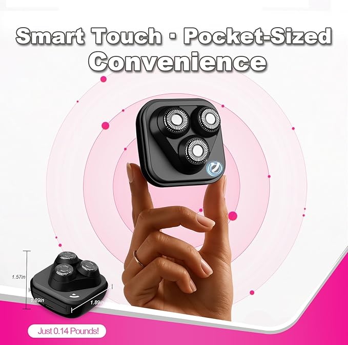 Facial Hair Removal for Women, 3D Floating Blade Rotary Razor, Wet/Dry Electric Shaver, Portable & USB Rechargeable Epilator Hair Remover for Face, Upper Lip, Chin, Arms & Legs (Black)-BrightBean Baby