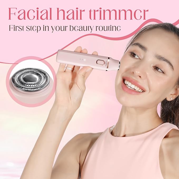 Bikini Trimmer for Women: 3 in 1 Gentle&Painless Electric Razor for Women,120min Cordless Runtime,USB Charge Dock,Ceramic Blade,IPX7 Waterproof Wet & Dry Use &Easy Cleaning Travel Grooming Kit (Pink)-BrightBean Baby