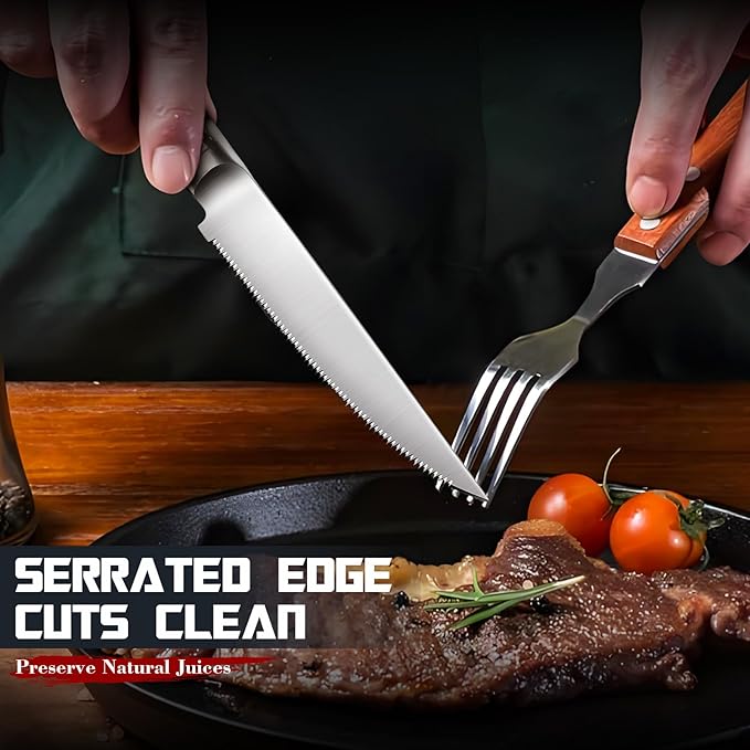 DRAGON RIOT Steak Knives Set of 6 Serrated Edge Steak Knife Set Japanese Stainless Steel Dinner Knife Diswasher Safe Steak Knives with Gift Box