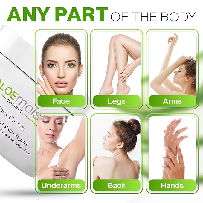 Organic Aloe Vera Lotion - Face & Body Moisturizing Cream with Natural Aloe Vera, Vitamin E Oil, Vitamin C, Retinol Cream, Shea Butter – Anti Aging Face Moisturizer for Women, Dry Skin (2 oz)-BrightBean Baby