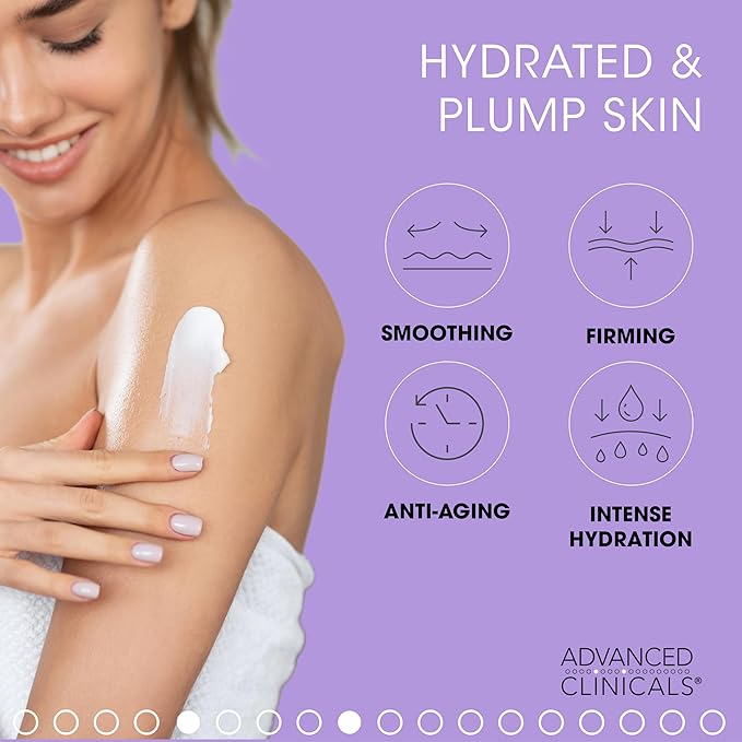 Advanced Clinicals Hyaluronic Acid Body Lotion & Face Moisturizer W/Vitamin E | Hydrating Dry Skin Firming Lotion Minimizes Look Of Wrinkles, Stretch Marks, & Crepey Skin | Skin Care Products, 2pc-BrightBean Baby