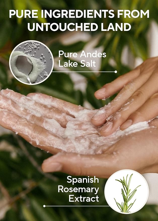 AROMATICA Rosemary Salt Scrub Shampoo - Hair Loss Korean Scalp Detox Shampoo with Rosemary Scalp Oil | Scalp Exfoliator with Salt Scrub for Oily Scalp | Sulfate Free, Silicone Free (10.5 oz / 300g)-BrightBean Baby
