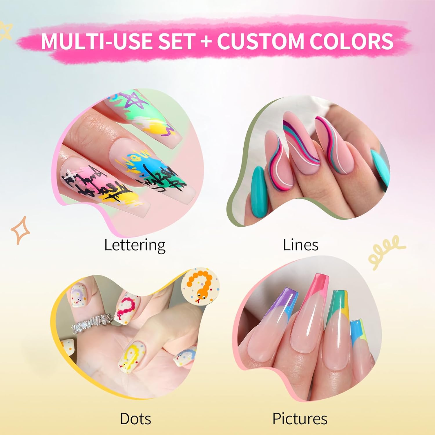 BORN PRETTY Nail Art Pens Set 12 Colors - Halloween Neon Colors 3D Nail Polish Acrylic Paint Pens Quick Dry Nail Markers for Halloween Nail Art Drawing Painting Dotting Liner Pen DIY Manicure Tools-BrightBean Baby