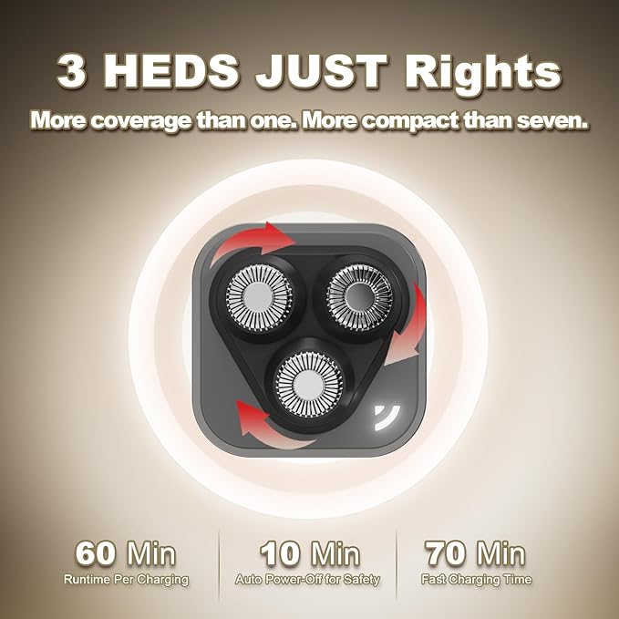 Facial Hair Removal for Women, 3D Floating Blade Rotary Razor, Wet/Dry Electric Shaver, Portable & USB Rechargeable Epilator Hair Remover for Face, Upper Lip, Chin, Arms & Legs (Silver)-BrightBean Baby