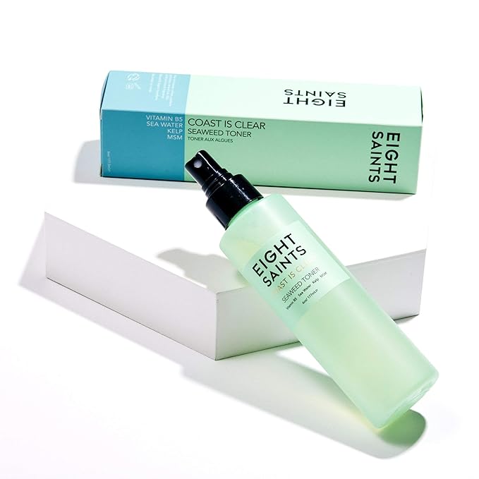 Eight Saints Coast is Clear Seaweed Anti Aging Face Toner, Natural and Organic Alcohol Free Witch Hazel Toner for Face, Minimizes Large Pores and Redness, 6 Ounces-BrightBean Baby