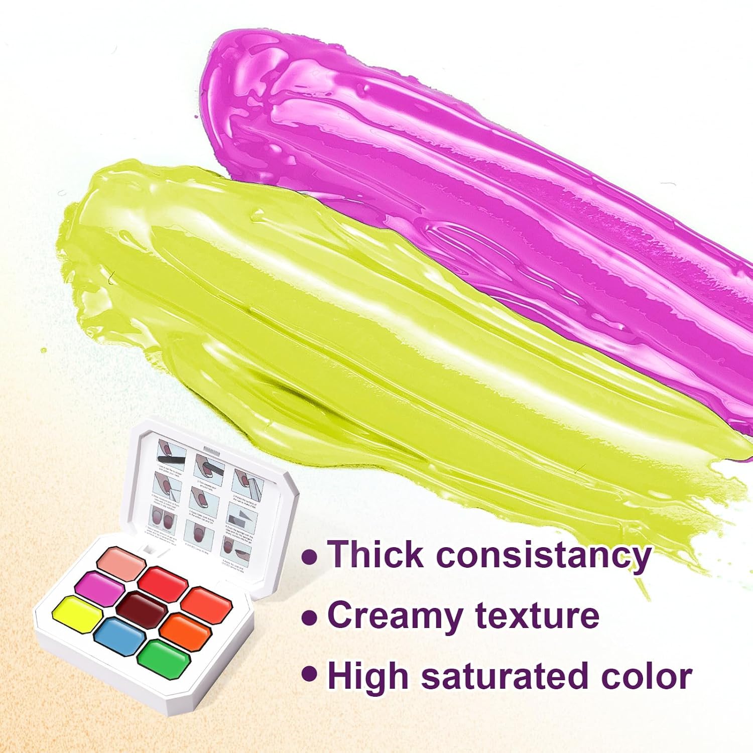 Gradient Painting Gel, 9 Colors Ombre Gel Nail Polish Sponging for Pigment Pat Nails Aura Nails French Manicure Long-lasting Home Salon DIY Nail Art Fluorescent-BrightBean Baby