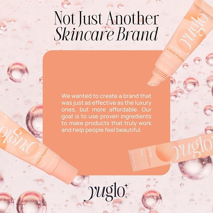 YUGLO Lip Sleeping Mask with Multi-Peptides | Peach Flavor | Hydrating & Plumping Lip Treatment for Dry, Chapped Lips | Nourishes & Moisturizes | Overnight Lip Repair-BrightBean Baby
