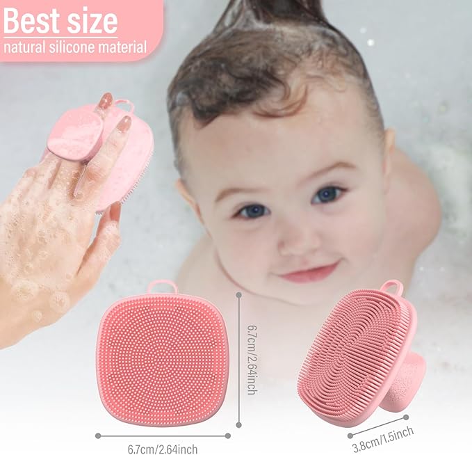 2 Pack Face Scrubber,Silicone Facial Cleansing Brush for Men & Women,Reusable Gentle Facial Waterproof Cleansing Skin Brush Exfoliating Scrubber for Sensitive Skin (Black/Pink)-BrightBean Baby