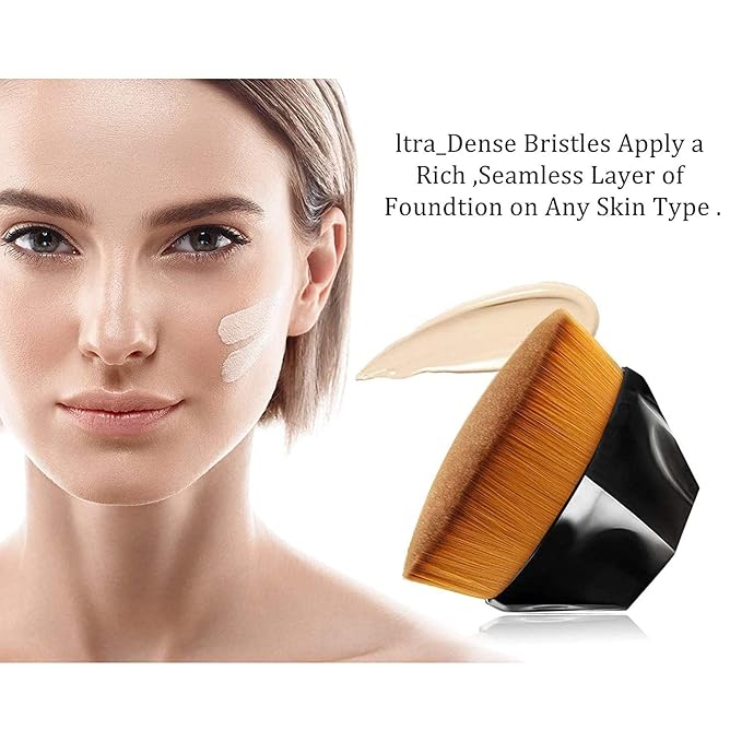 2 Pcs Phoera Foundation Makeup 102 and 104 Liquid Full Coverage 24HR Matte Oil Control Foundation Makeup Concealer (Nude & Buff Beige) with Kabuki Foundation Brush Flat Top-BrightBean Baby