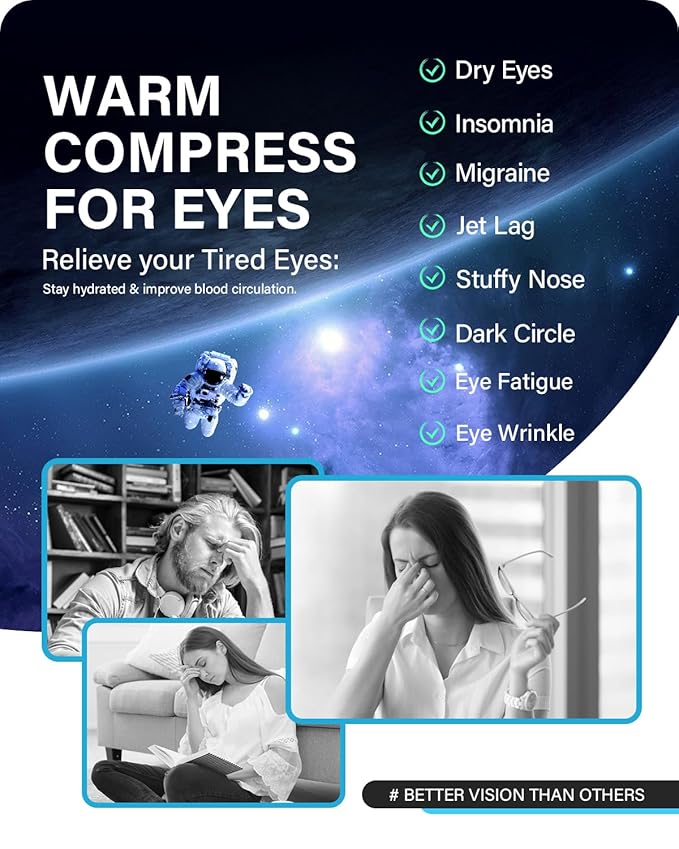 21 Packs Double Earloops Steam Eye Masks for Dry Eyes, Graphene Warm Eye Mask, Heated Eye Mask Reduce Puffiness & Dark Circles, Soothe Tired Eyes for Travel Essentials, Party Favors, Lavender-BrightBean Baby