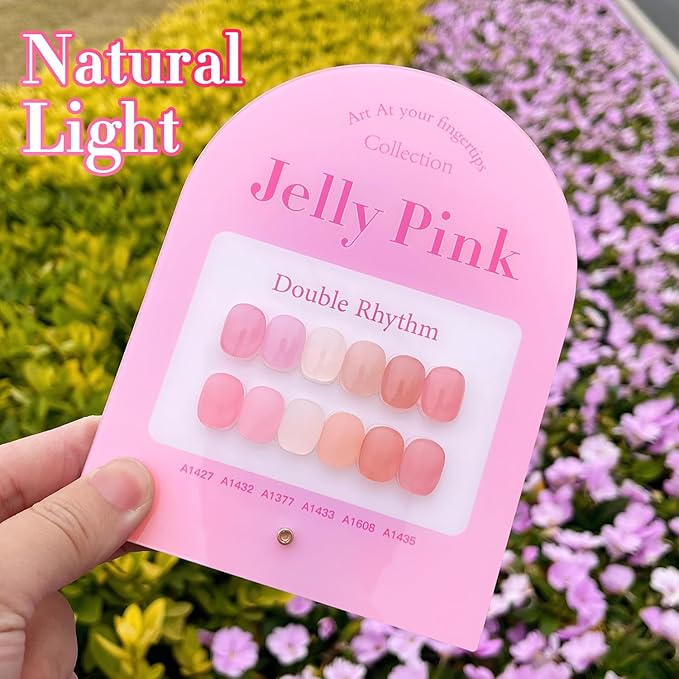 Double Rhythm 6 Pcs 15 ML Gel Polish Set Same Color Same Bottle Soak Off Gel Polish Kit Nail Art Manicure Salon DIY at Home for Women (Jelly Milky White Nude Pink Rose-T6-23)-BrightBean Baby