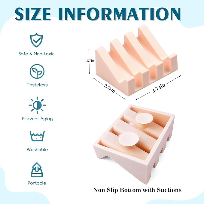 Self Draining Soap Dish,Silicone Suction Cup Soap Holder, Bathroom Soap Dish for Bar Soap,Can Extend Soap Life,Bathroom, Bath Tub, Kitchen Sink(2, Pink)