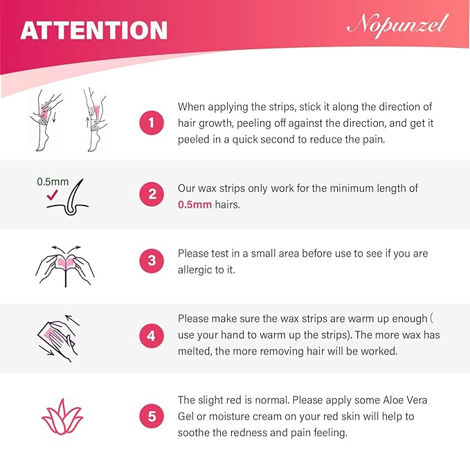 Wax Strips: 64 Waxing Strips - Hair Removal Wax - Brazilian Waxing - Waxing Kit for Women - Body Legs Arms Chest Bikini Back - Wax Kit At Home for Hair Removal - 2 sizes - 4 Calming Oil Wipes-BrightBean Baby