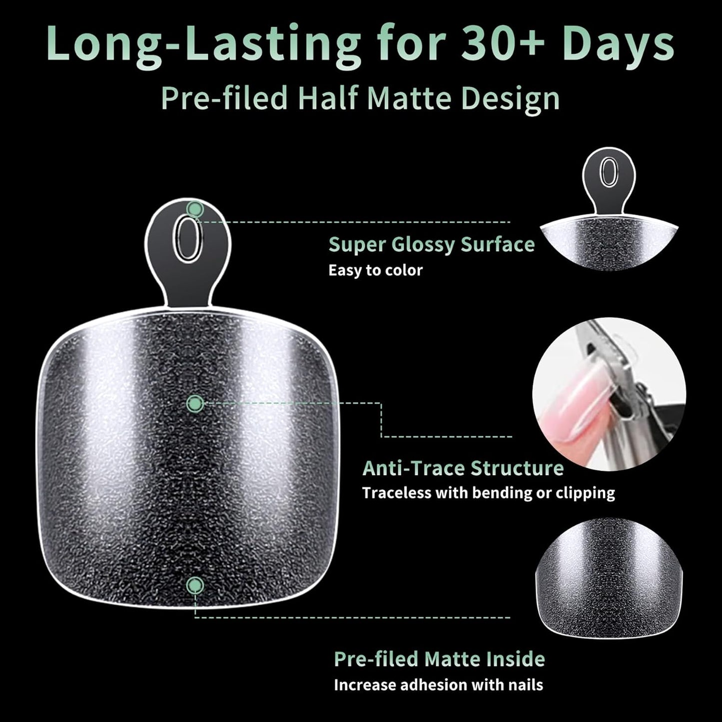 Toe Nail Tips, 216pcs Acrylic Fake Nails Gel Nail Tips Soft, Full Cover Pre-Shaped Matte Clear Press on Nails for Extension, Diy at Home Manicure 12 Sizes-BrightBean Baby