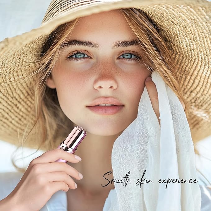 tuokiy Facial Hair Remover for Women, Face Shaver for Women, Lady Face Electric Razor for Lip, Chin, Peach Fuzz, 2 Replacement Heads and USB Rechargeable-BrightBean Baby