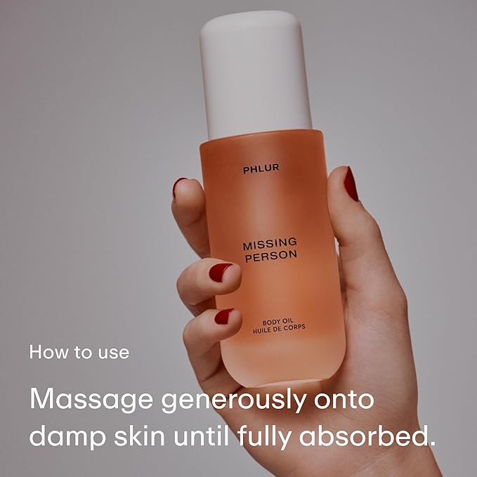 PHLUR Missing Person Body Oil For Women & Men - Lightweight & Nourishing - With Ceramide-Rich Oils & Skin-Mimicking Lipids - Bergamont, Musk, Orange & Sandalwood Floral Scented Body Oil (4 Fl Oz)-BrightBean Baby