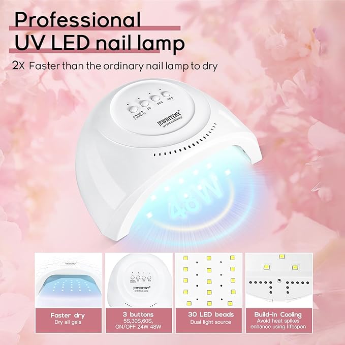 JEWHITENY 14 Colors Poly Extension Gel Nail Kit With U V Lamp Nude Pink White Brown All In One Poly Gel Starter Kit With Base Top Coat Manicure Salon Frence Nail Art DIY-BrightBean Baby