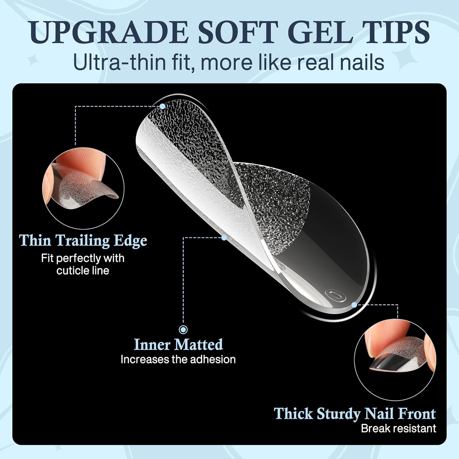 Extra Short Almond Nail Tips, 240pcs Soft Gel Pre-Shaped Acrylic Fake Nails, Half Matte Full Cover Clear Gelly Press on Flase Nail Tips for Extension Nail Manicure Home DIY 12 Sizes-BrightBean Baby