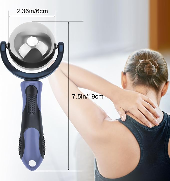 Cold Massage Roller Ball, Cold Therapy Relief, Portable Fitness Ice Roller Ball with Handle, Great Tool for Back/Neck Pain (Blue)-BrightBean Baby