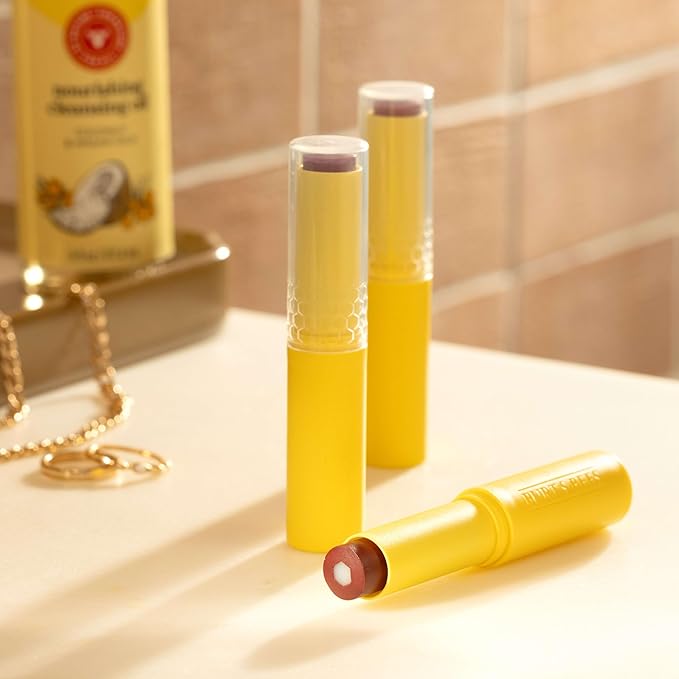 Burt’s Bees Back To School Dorm Essentials, Tinted Boosted Balm, Rose Knows, Hydrating Tinted Lip Balm with Vitamin C, E, and F Core, 24 Hour Lip Moisturizer, 100% Natural Origin, 1 Count, 0.16oz-BrightBean Baby