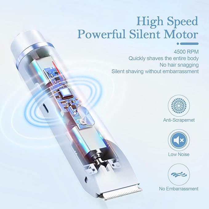 Dermave Bikini Shaver 2.0, 2025 New Glow Aura Bikini Trimmer for Women, 2 in 1 Dual Head Electric Razors for Women, IPX7 Waterproof Wet & Dry Electric Shaver, Rechargeable Portable Body Shaver (Blue)-BrightBean Baby