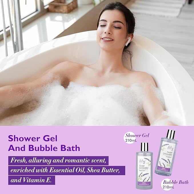 Mothers Day Gift for Mom - Relaxing 18-Piece Bath and Body Basket for Women Lavender Spa Gift Basket Set Bath Collection with Bath Bomb | Christmas, Birthday, Perfect Spa Present for Her All Occasions-BrightBean Baby