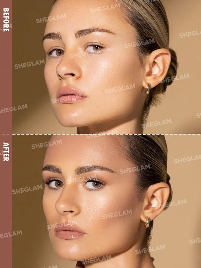 SHEGLAM Sun Sculpt Cool Toned Liquid Contour Stick Long Lasting Cream Bronzer Makeup - Tawny Amber-BrightBean Baby