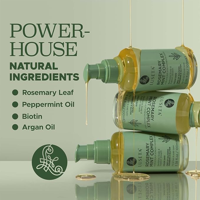 Luseta Rosemary Oil for Hair Growth - Strengthening and Moisturizing Formula for Thinning, Damaged Hair and Split Ends - Color Safe (3.38oz)-BrightBean Baby