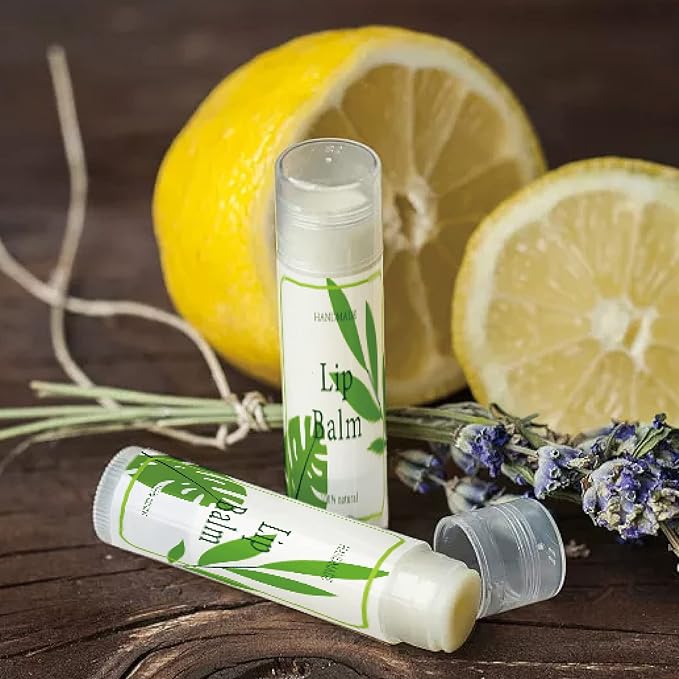 CRASPIRE Lip Balm Labels 80pcs Homemade Lip Balm Labels 2” Clear Lip Balm Labels for Tubes Printable Waterproof Lip Balm Stickers Labels for Lip Balm Handcream Candle Container（Leaves-Green）-BrightBean Baby