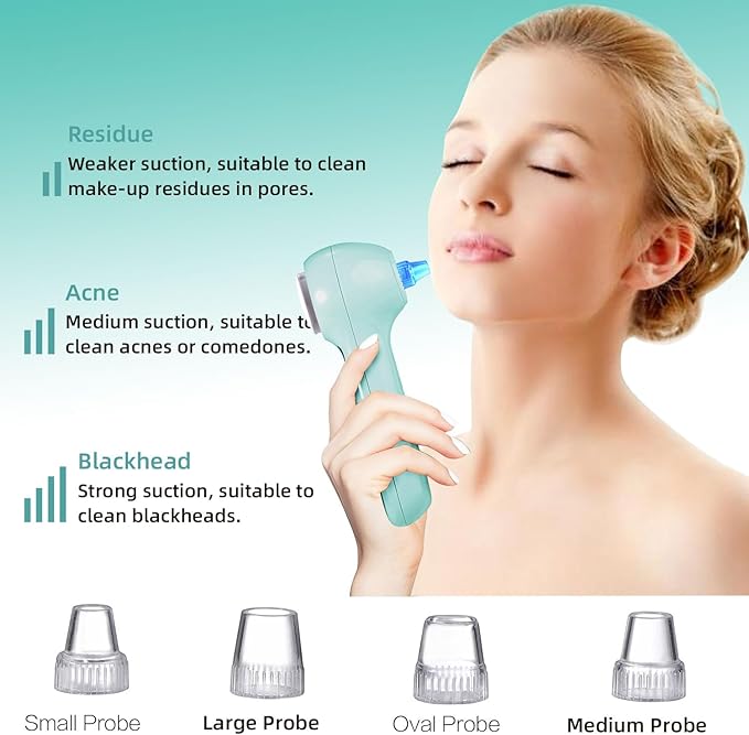 Face Scrubber Exfoliator,Facial Cleansing Brush Waterproof with LCD Screen,Blackhead Remover Vacuum with 5 Brush Heads,Face Spin Brush for Exfoliating, Massaging and Deep Pore Cleansing-BrightBean Baby