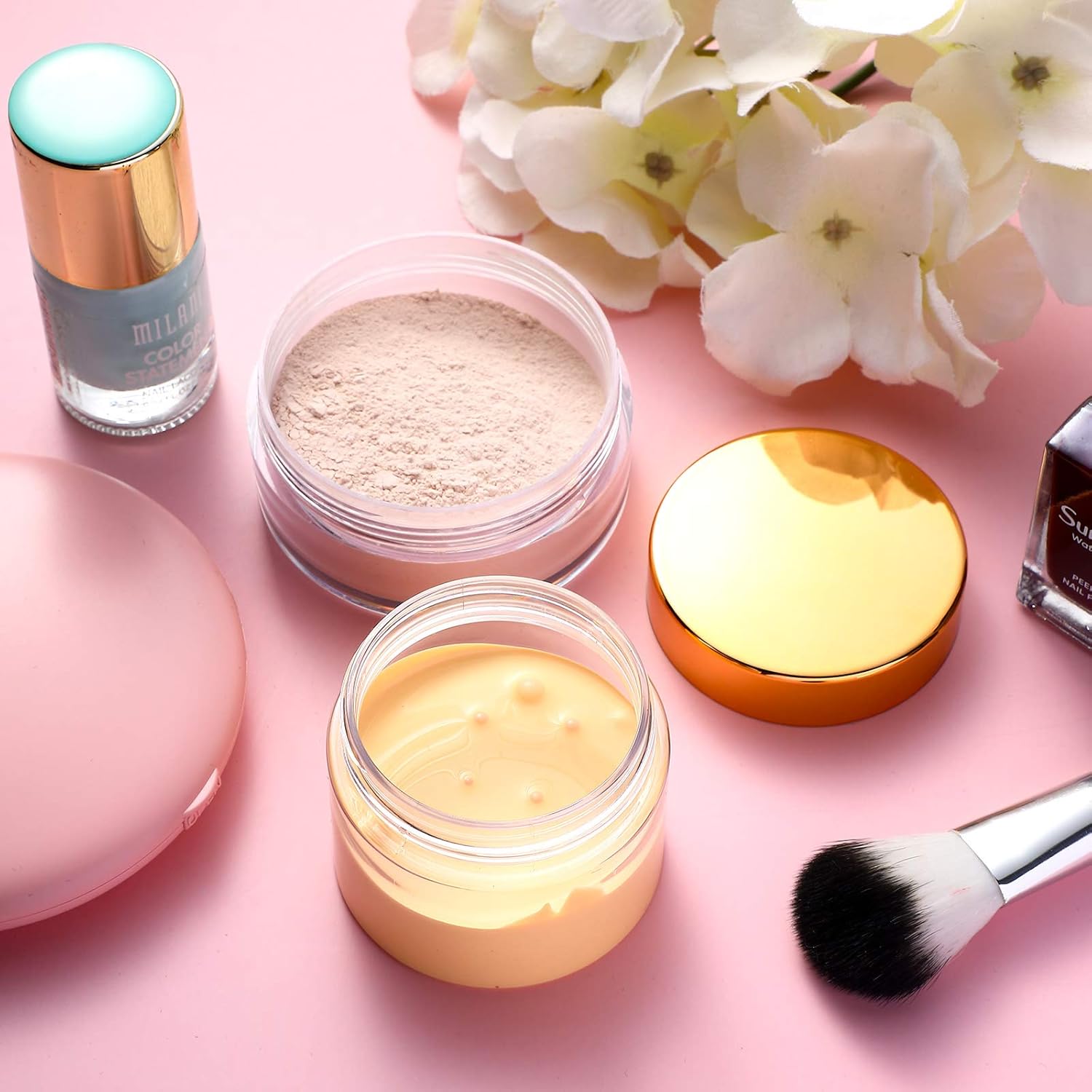 SATINIOR 100 Pcs Plastic Jars with Lids Small Containers Lids Wide Mouth Small Plastic Containers for Lotion Cream Rhinestones Body Butters Travel Storage(4 oz,Gold)-BrightBean Baby