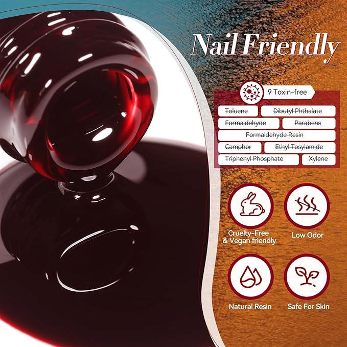Born Pretty Jelly Gel Nail Polish, Sheer Transparent Crystal Gel Nail Polish, Christmas Brown Red Orange Green Blue Fall Winter Soak off Nail Polish Manicure DIY Home Salon Christmas Gift 7ml 6colors-BrightBean Baby