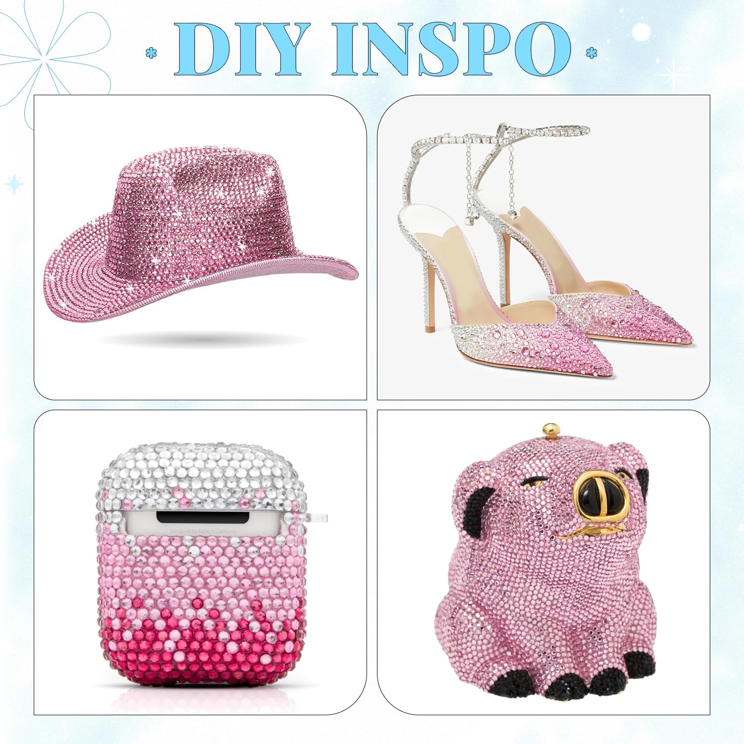 6000Pcs Resin Rhinestones for Bedazzling with 3Pcs B7000 Jewelry Glue, 1 Box Light Pink Flatback Rhinestones for Crafting Crafts DIY, Crystals Gems for Clothing Shoes Tumblers Nail Art Makeup-BrightBean Baby