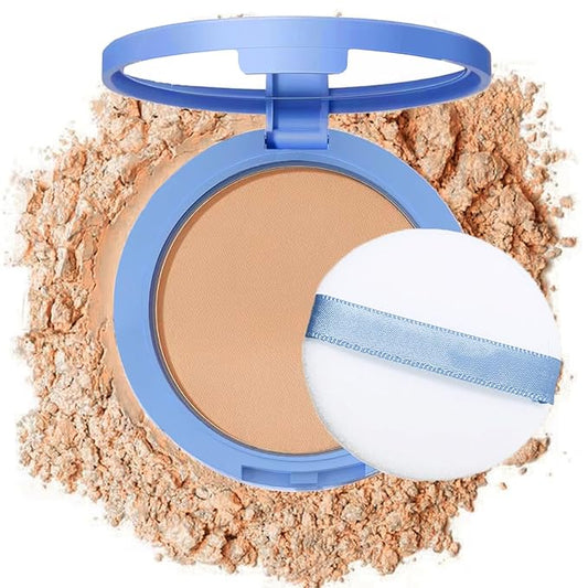 Oil Control Face Pressed Powder,Matte Smooth Flawless Setting Powder Makeup,Waterproof Long Lasting Finishing Powder,Cruelty Free Lightweight Face Cosmetics,0.35Oz(PURE BEIGE)-BrightBean Baby