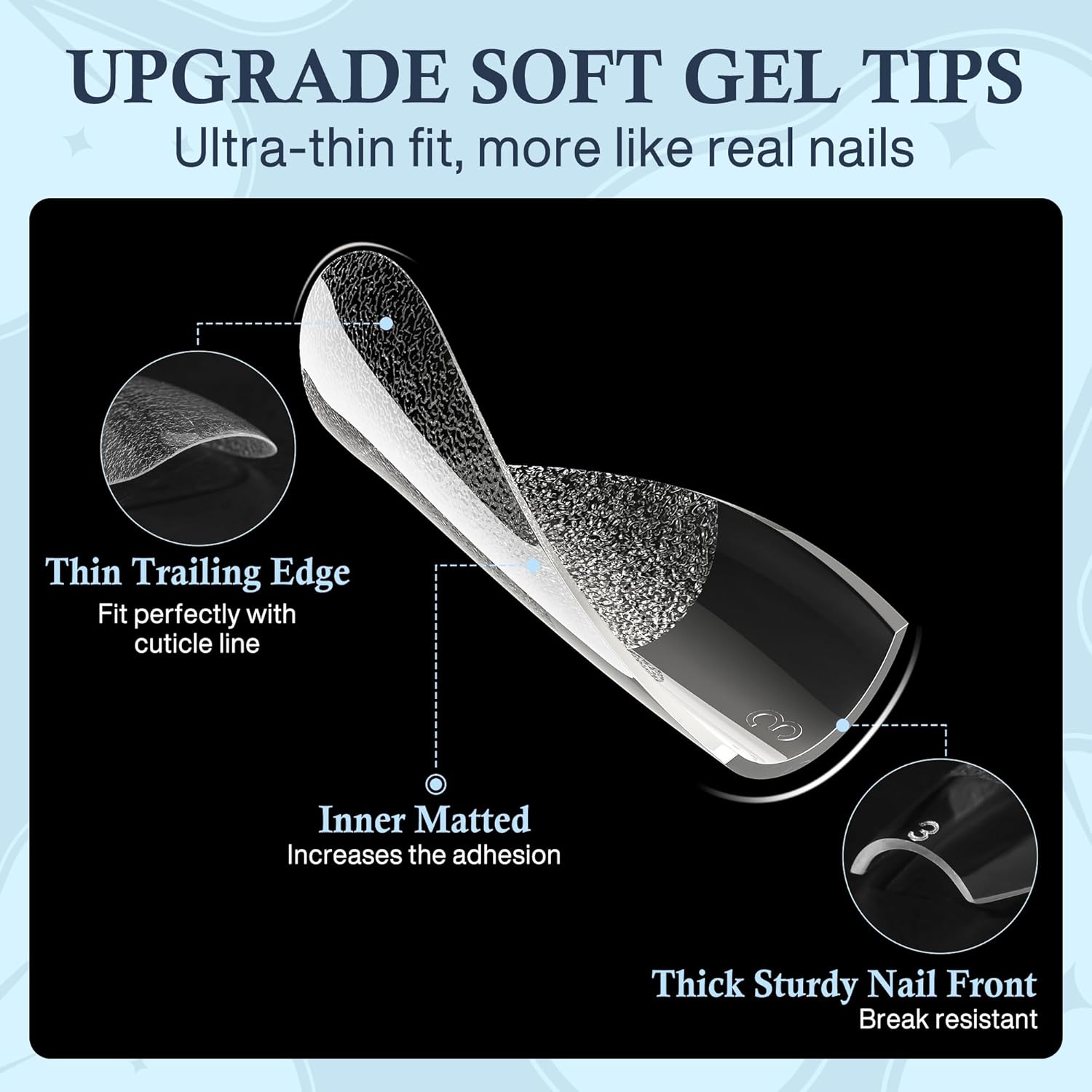 Short Coffin Fake Nails, 240pcs Soft Gel Pre-Filed Acrylic Short Ballerina Nail Tips, Half Matte Full Cover Clear Press on Flase Nail Tips for Nail Extension Home DIY 12 Sizes Gelly Tips-BrightBean Baby